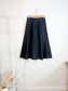Vintage Wool Flared Midi Skirt in Dark Grey (Size S)