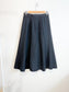 Vintage Wool Flared Midi Skirt in Dark Grey (Size S)