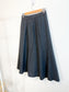 Vintage Wool Flared Midi Skirt in Dark Grey (Size S)