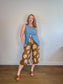 Onderbroeks Slow Fashion Cropped Rayon Pants in Daisy Print (Size L)