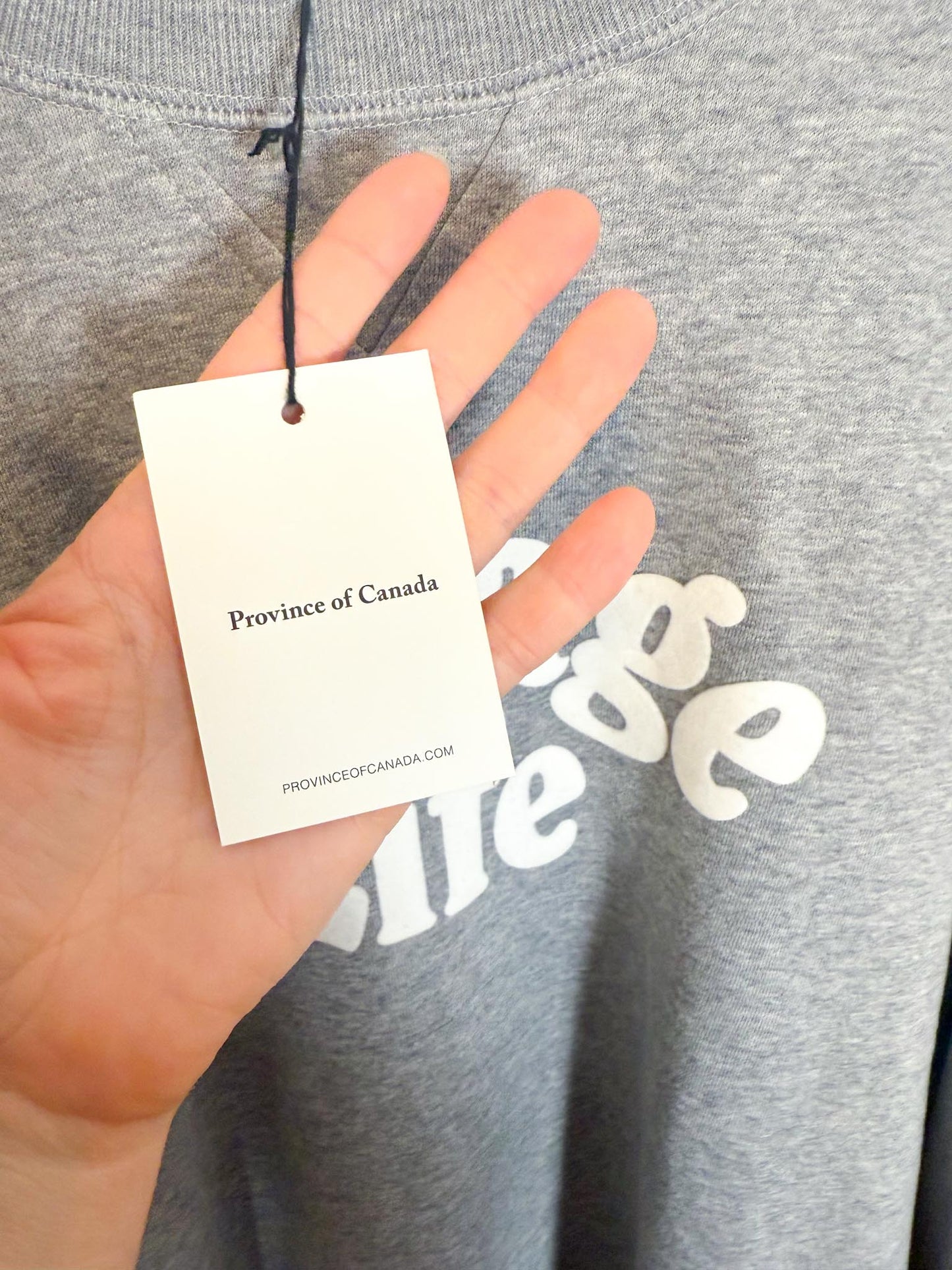 Province of Canada "Cottage Life Crewneck in Grey" NWT (Size XL)