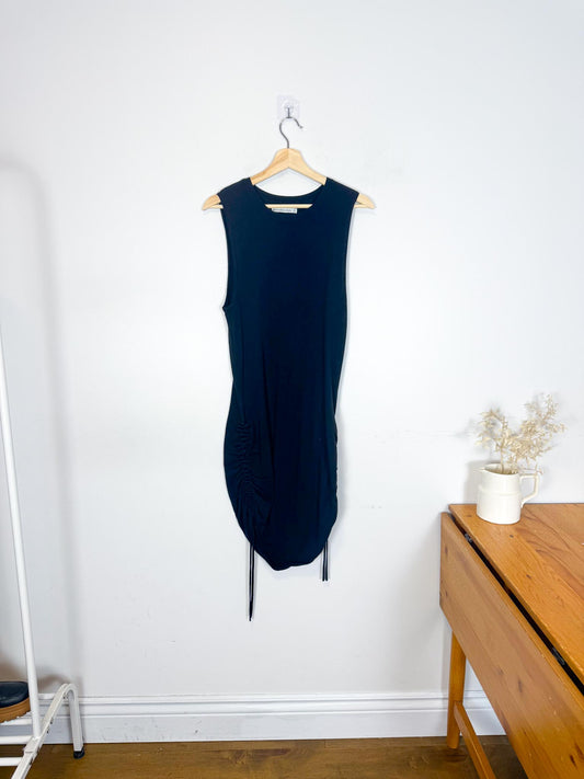 Abercrombie & Fitch Knit Dress with Side Ruching in Black (Size L)