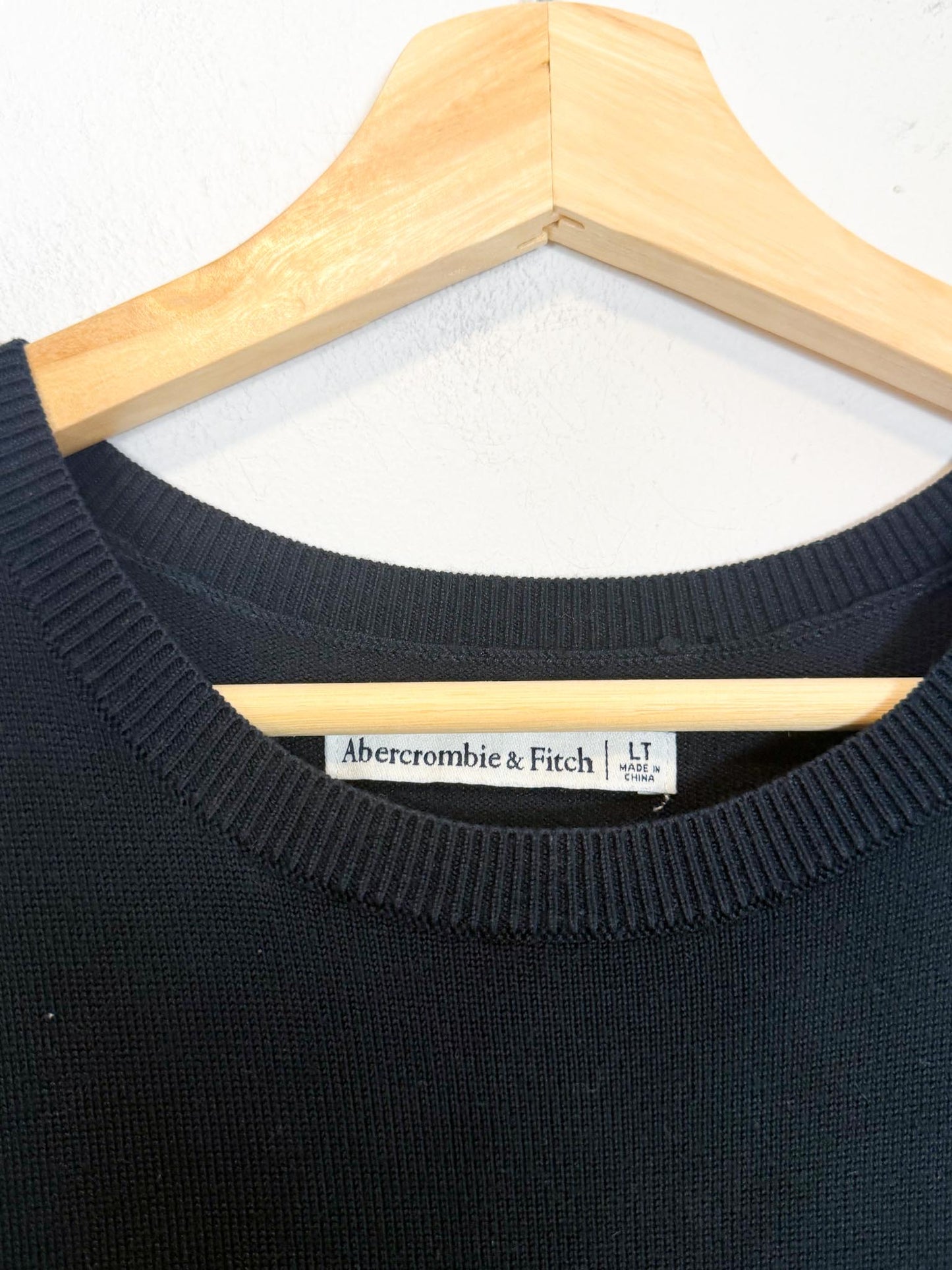 Abercrombie & Fitch Knit Dress with Side Ruching in Black (Size L)