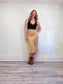 Rachel Zoe Satin Midi Skirt in Beige (Size L)