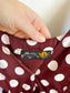Vintage 90s Des Filles a la Vanille Paris Polka Dot Dress in Maroon/White (Size S)