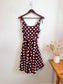 Vintage 90s Des Filles a la Vanille Paris Polka Dot Dress in Maroon/White (Size S)