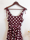 Vintage 90s Des Filles a la Vanille Paris Polka Dot Dress in Maroon/White (Size S)