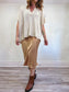 Rachel Zoe Satin Midi Skirt in Beige (Size L)