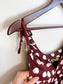 Vintage 90s Des Filles a la Vanille Paris Polka Dot Dress in Maroon/White (Size S)