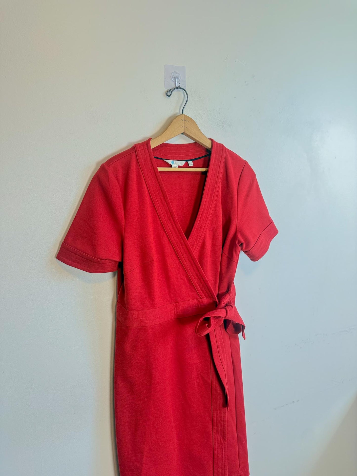 Boden Wrap Dress in Red (Size L)