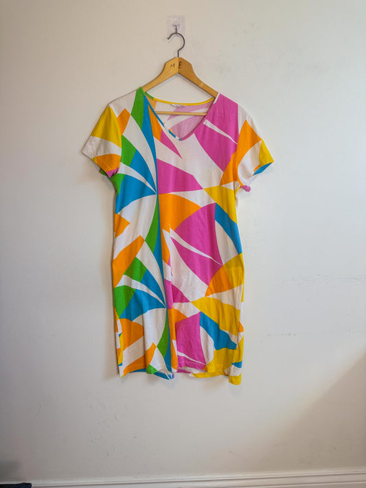 Vintage Marimekko Abstract Print Dress (Size L)