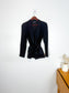 INTERMIX Designer Tuxedo Blazer with Satin Belt in Black (Size XS/S)
