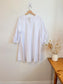 Banana Republic "Eyelet Puff-Sleeve Mini Dress in White/Lavender Stripe" NWT (Size L)