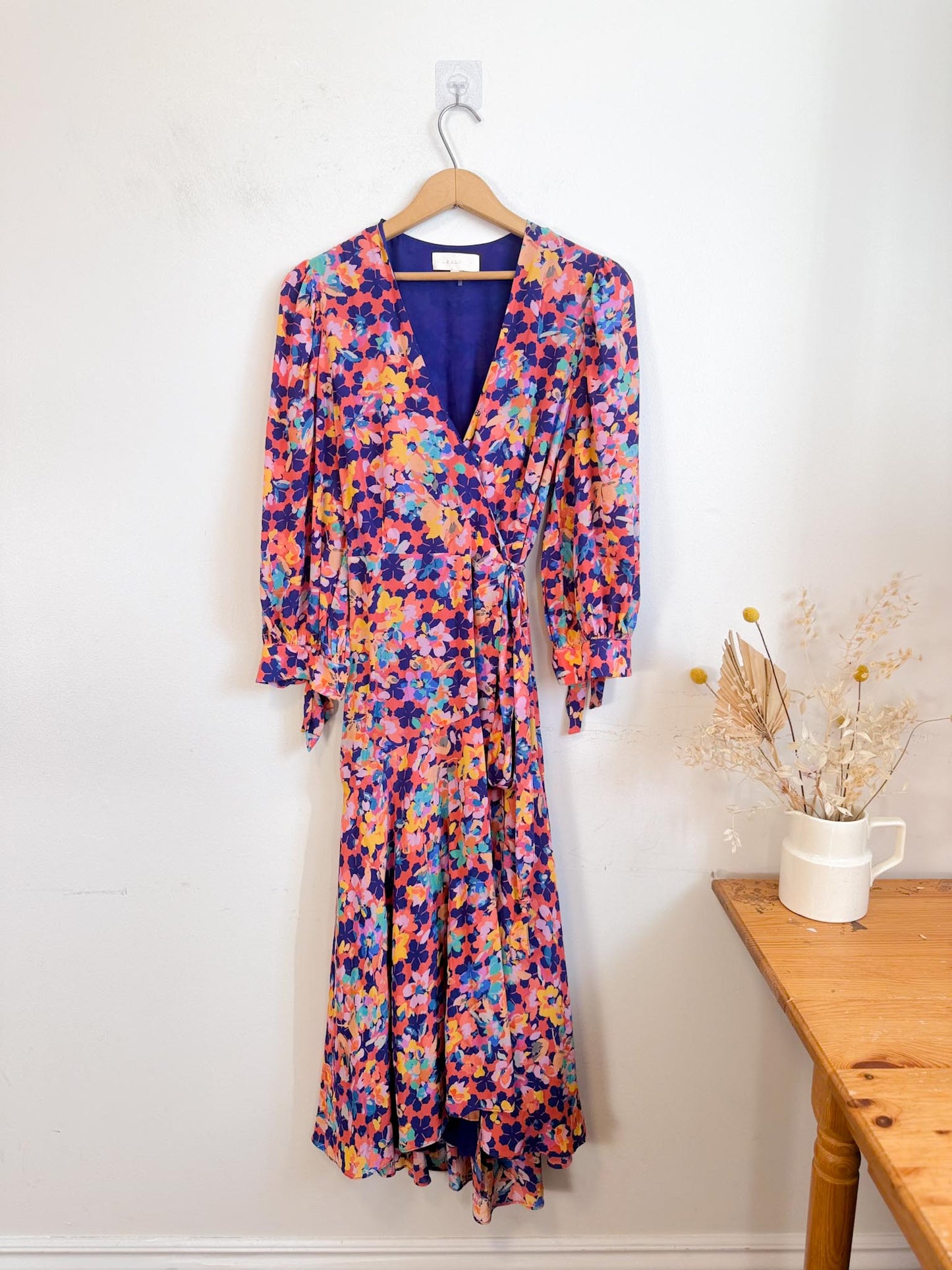 Caballero "Moon Maxi Dress in Stamped Hibiscus Print (Size S/M)