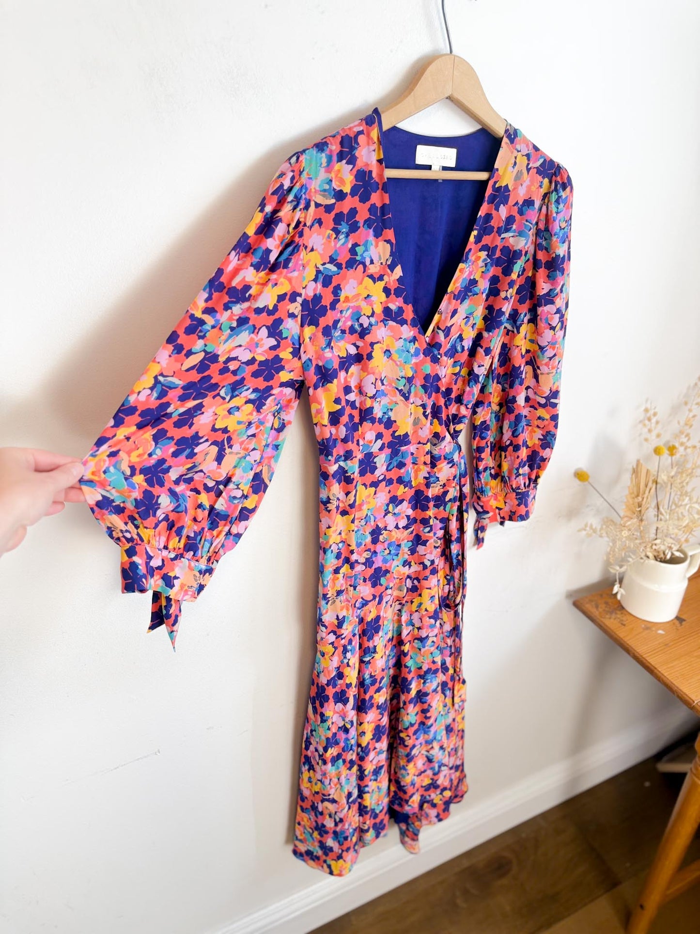 Caballero "Moon Maxi Dress in Stamped Hibiscus Print (Size S/M)