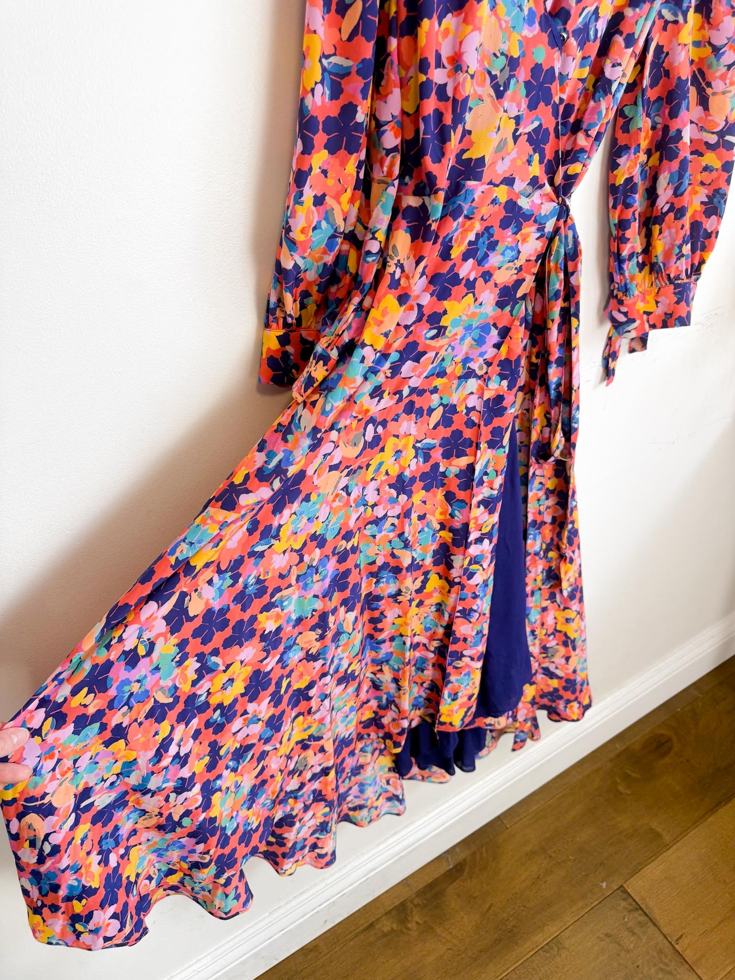 Caballero "Moon Maxi Dress in Stamped Hibiscus Print (Size S/M)