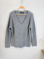 Theory V-Neck Yak & Merino Wool Sweater in Grey (Size L)