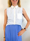 Jonathan Simkhai High Low Sleeveless Pinstripe Button Down (Size S)
