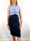 CARVEN Sleeveless Colourblock Mini Dress in Blue (Size S)