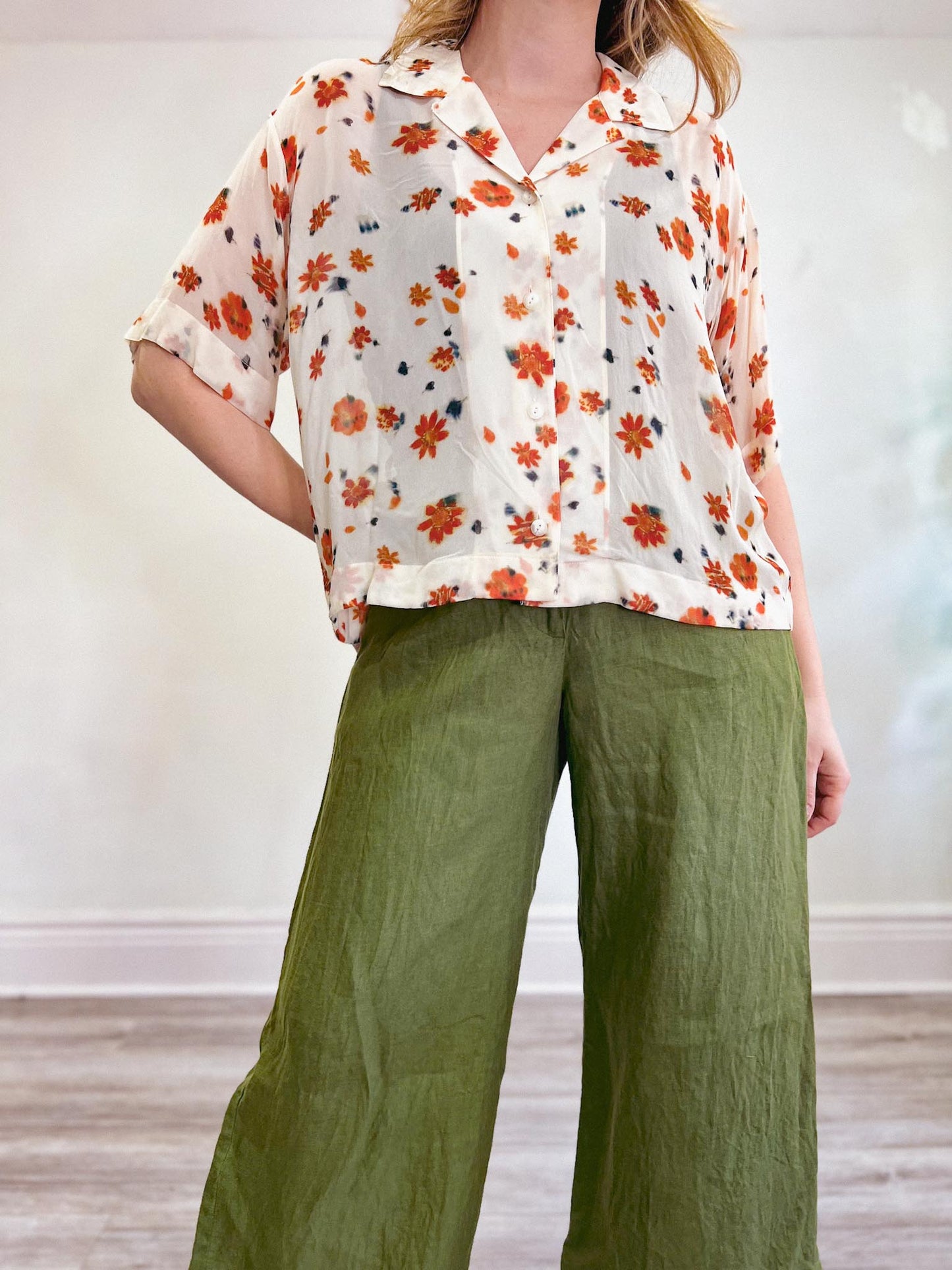 Rag & Bone Silk Floral Sheer Blouse (Size S-L)