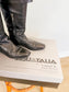 AQUATALIA Tall Calf Leather Boots in Black (Size 7.5)