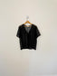 Vintage Short Sleeve Open Front Lace Top in Black (Size short-sleeve open-front lace