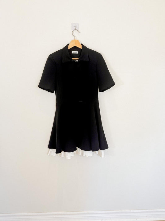 SANDRO "Short contrast skater dress" in Black NWT (Size S/M)