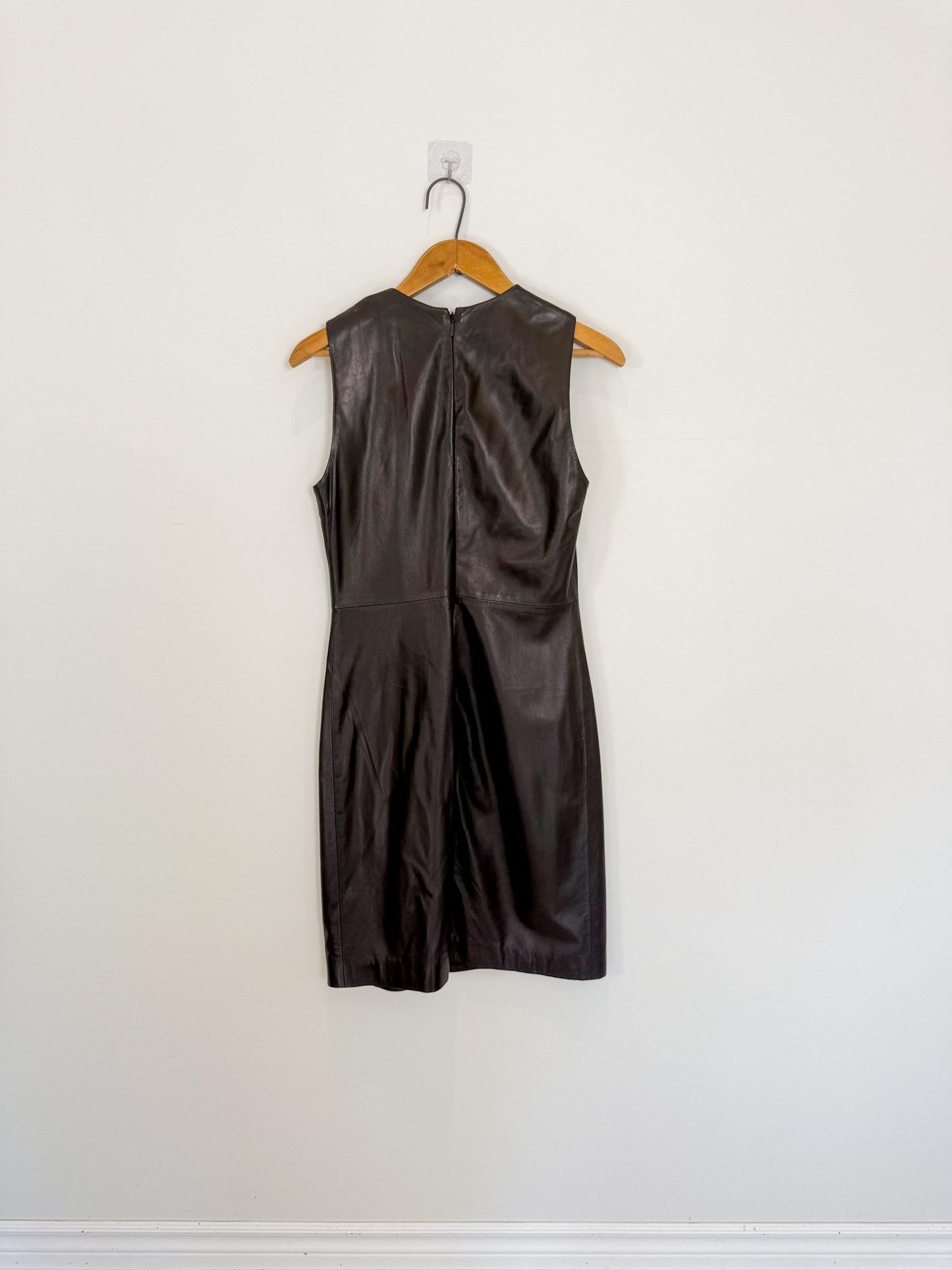GUCCI Genuine Lamb Leather Mini Dress in Black (Size S)