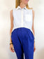 Jonathan Simkhai High Low Sleeveless Pinstripe Button Down (Size S)
