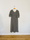 GANNI "Shirred Checked Recycled Seersucker Midi Dress in Black/White" (Size L)