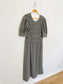 GANNI "Shirred Checked Recycled Seersucker Midi Dress in Black/White" (Size L)