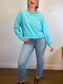 Athleta "Sundown Sweatshirt 2.0" in Aqua (Size L)