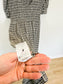 GANNI "Shirred Checked Recycled Seersucker Midi Dress in Black/White" (Size L)