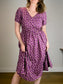 J.Crew Poplin Cotton Midi Dress in Purple Floral (Size 10)