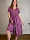 J.Crew Poplin Cotton Midi Dress in Purple Floral (Size 10)
