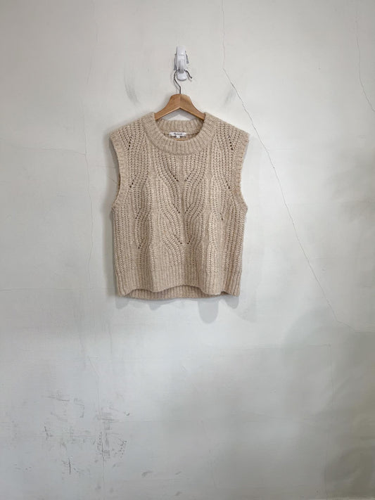 Madewell "Firgrove Cable Knit Sweater  in Ivory" (Size M/L)