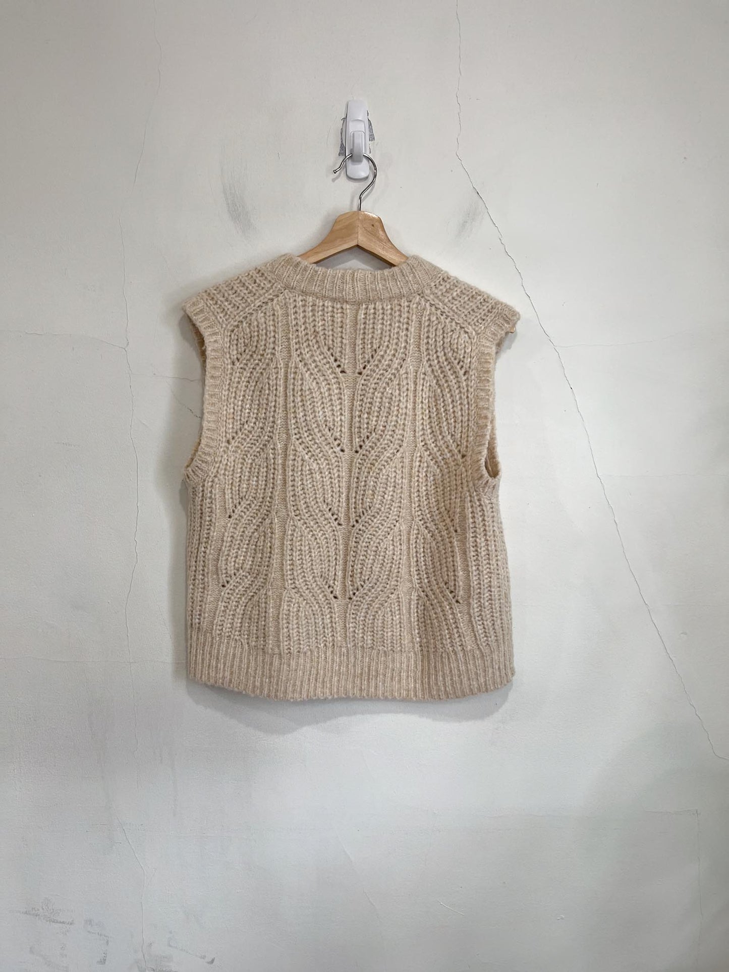 Madewell "Firgrove Cable Knit Sweater  in Ivory" (Size M/L)