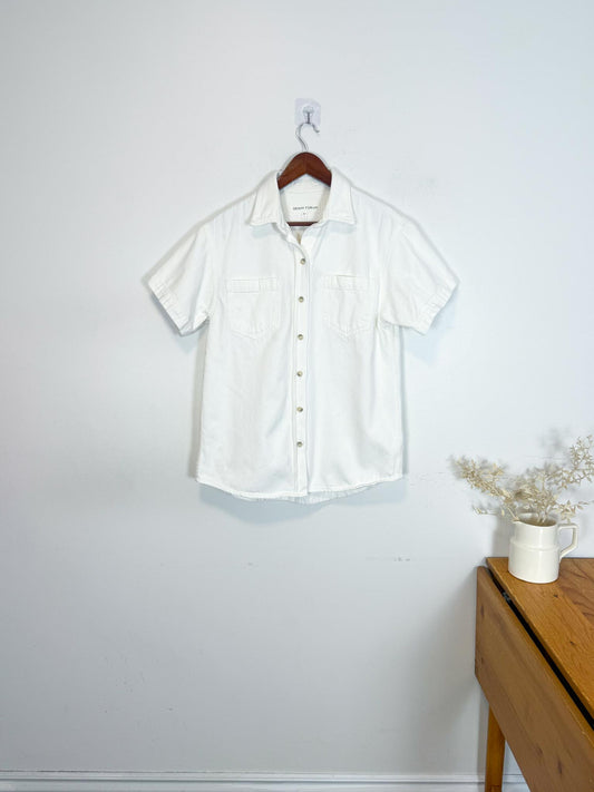 Denim Forum White Denim Shirt (Size M)