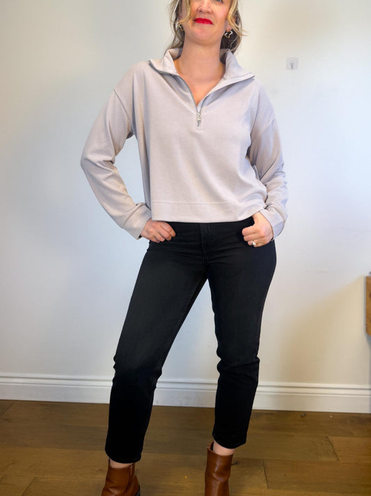 Athleta "Seasoft 1/4 Zip Sweatshirt in Quartz" (Size L)