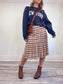 Nation "Nyla Smocked Skirt in Brown/White Gingham" NWT (Size S/M)