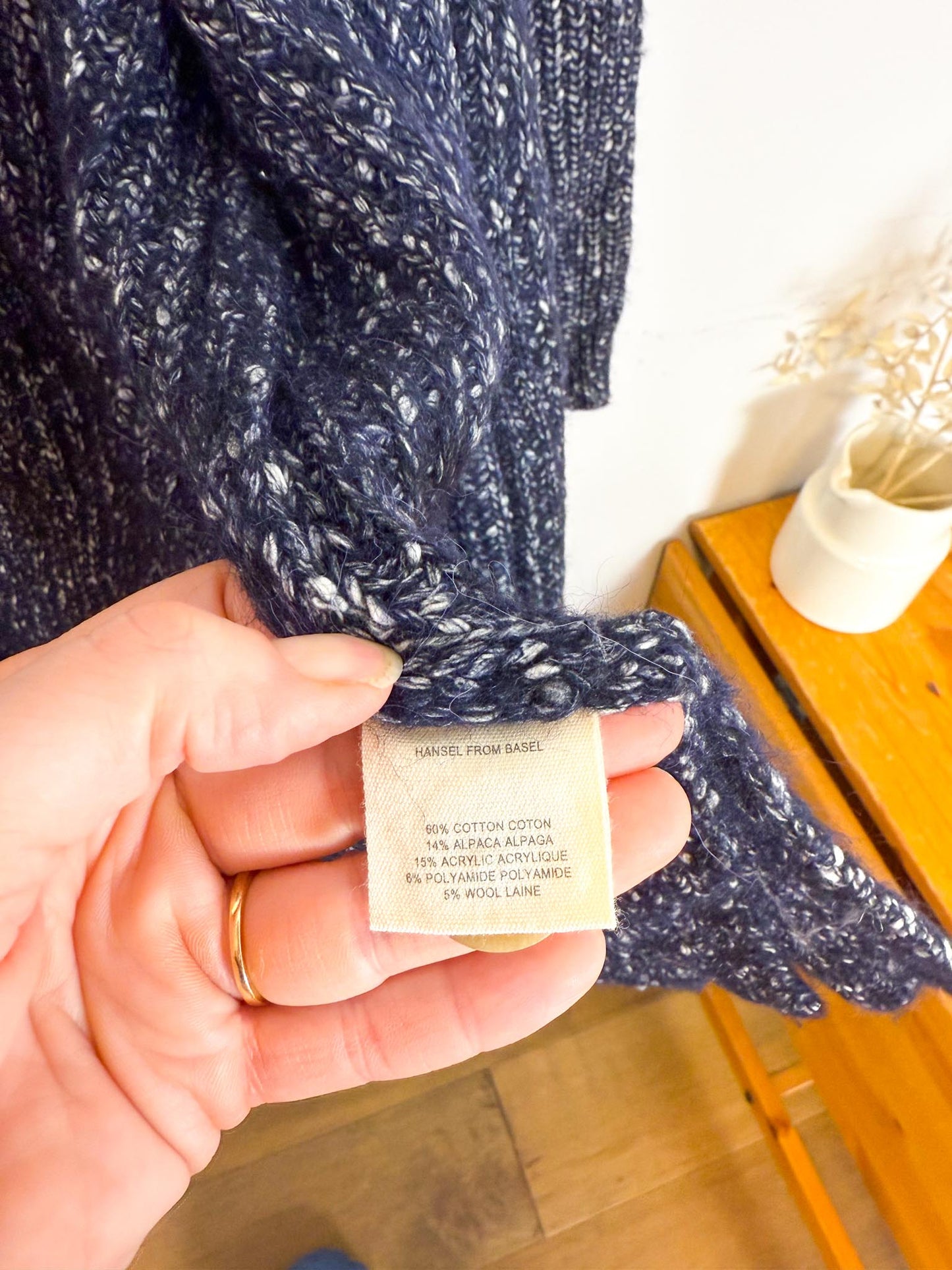 Hansel from Basel Slow Fashion "Sasha Alpaca Cardigan in Navy" (Size M/L)