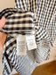 Lafayette 148 "Mariel Check Sleeveless Front Tie Blouse in White/Black" (Size L)