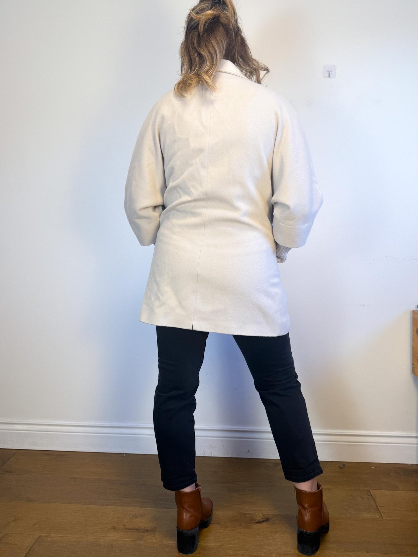 CINZIA ROCCA Designer Wool Peacoat in Grey (Size M/L)