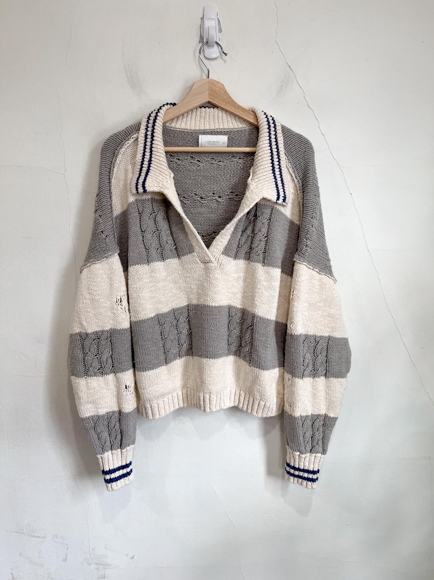 Lucky Brand Chunky Knit Henley Sweater SOLD AS IS (Size XL)