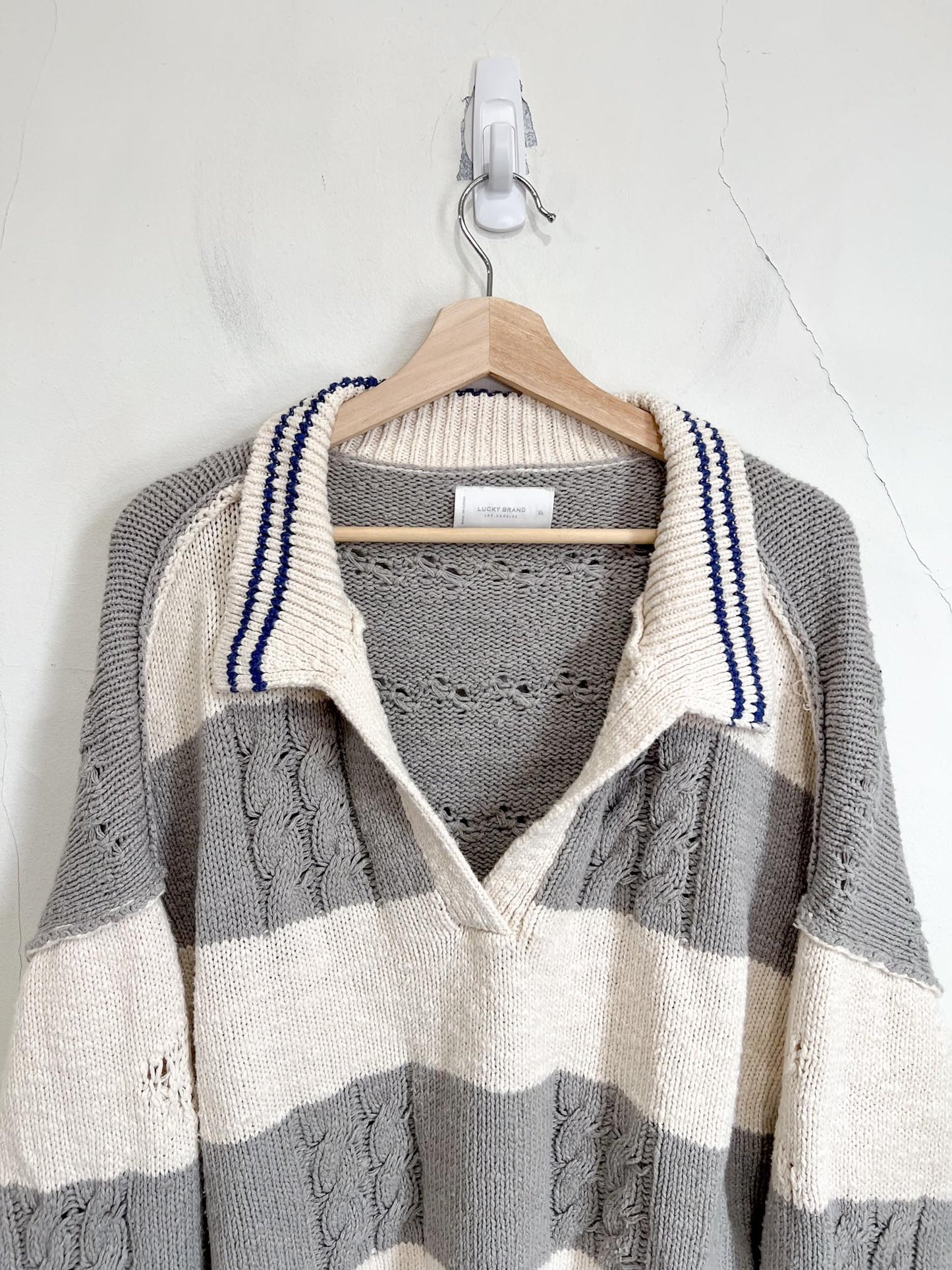 Lucky Brand Chunky Knit Henley Sweater SOLD AS IS (Size XL)