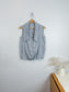 atelier b. slow fashion linen collared blouse in grey (Size S/M)