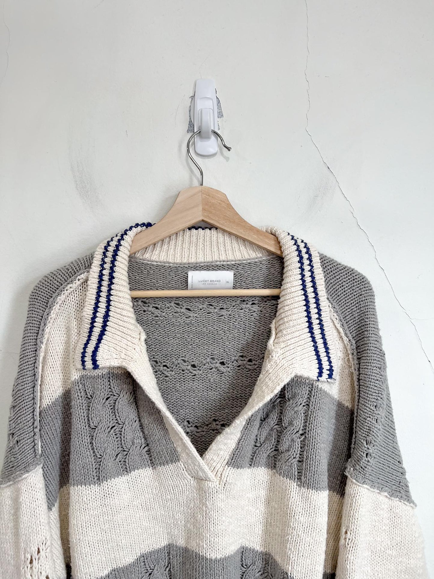 Lucky Brand Chunky Knit Henley Sweater SOLD AS IS (Size XL)