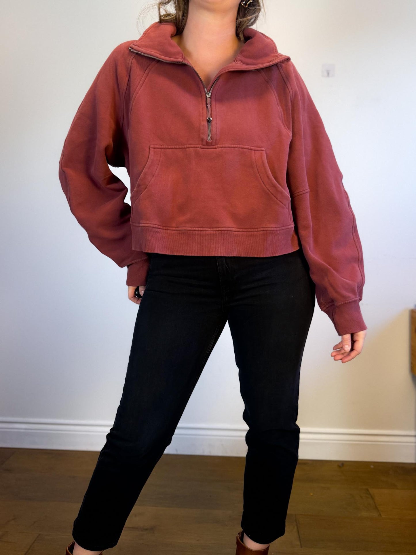 Lululemon "Scuba Oversized Full Zip Hoodie in Maroon" (Size XL/XXL)