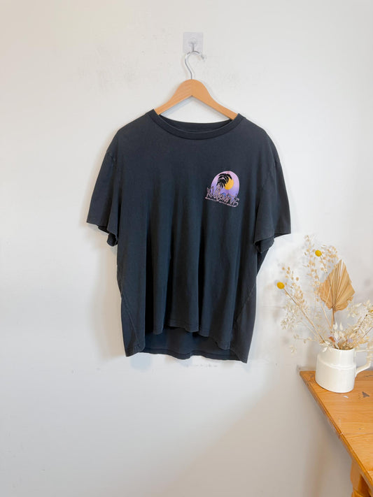 ALLSAINTS Oversized Tropical Print T-Shirt in Grey (Size XL)