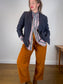 Simons Wool Blend Tweed Blazer in Navy (Size L)